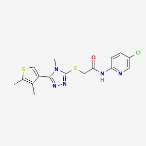 molecular formula C16H16ClN5OS2 B4871915 N-(5-chloro-2-pyridinyl)-2-{[5-(4,5-dimethyl-3-thienyl)-4-methyl-4H-1,2,4-triazol-3-yl]thio}acetamide 