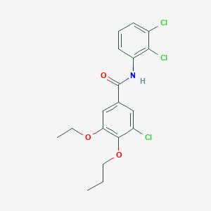 molecular formula C18H18Cl3NO3 B4871923 3-chloro-N-(2,3-dichlorophenyl)-5-ethoxy-4-propoxybenzamide 