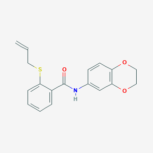 molecular formula C18H17NO3S B4871970 2-(allylthio)-N-(2,3-dihydro-1,4-benzodioxin-6-yl)benzamide 