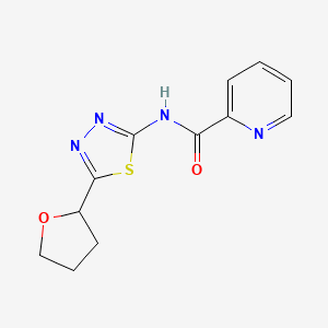 molecular formula C12H12N4O2S B4871978 N-[5-(tetrahydro-2-furanyl)-1,3,4-thiadiazol-2-yl]-2-pyridinecarboxamide 