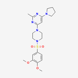 4-{4-[(3,4-dimethoxyphenyl)sulfonyl]-1-piperazinyl}-2-methyl-6-(1-pyrrolidinyl)pyrimidine