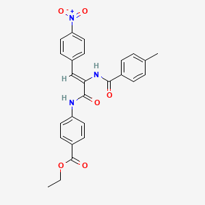 molecular formula C26H23N3O6 B4872005 ethyl 4-{[2-[(4-methylbenzoyl)amino]-3-(4-nitrophenyl)acryloyl]amino}benzoate 