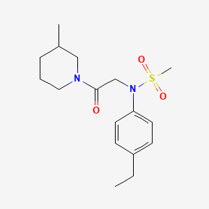 N-(4-ethylphenyl)-N-[2-(3-methyl-1-piperidinyl)-2-oxoethyl]methanesulfonamide