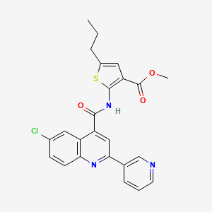 molecular formula C24H20ClN3O3S B4872032 methyl 2-({[6-chloro-2-(3-pyridinyl)-4-quinolinyl]carbonyl}amino)-5-propyl-3-thiophenecarboxylate 