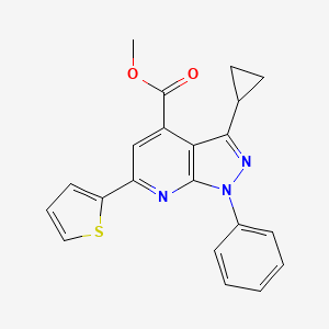 molecular formula C21H17N3O2S B4872033 methyl 3-cyclopropyl-1-phenyl-6-(2-thienyl)-1H-pyrazolo[3,4-b]pyridine-4-carboxylate 