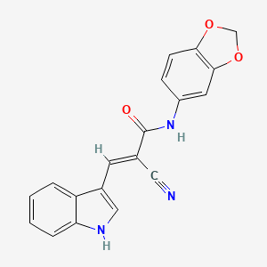 N-1,3-benzodioxol-5-yl-2-cyano-3-(1H-indol-3-yl)acrylamide