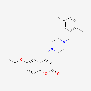 molecular formula C25H30N2O3 B4872066 4-{[4-(2,5-dimethylbenzyl)-1-piperazinyl]methyl}-6-ethoxy-2H-chromen-2-one 