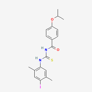 molecular formula C19H21IN2O2S B4872081 N-{[(4-iodo-2,5-dimethylphenyl)amino]carbonothioyl}-4-isopropoxybenzamide 