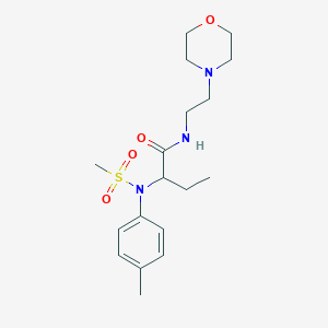 molecular formula C18H29N3O4S B4872129 2-[(4-methylphenyl)(methylsulfonyl)amino]-N-[2-(4-morpholinyl)ethyl]butanamide 