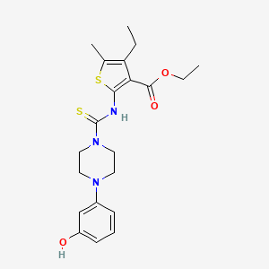 ethyl 4-ethyl-2-({[4-(3-hydroxyphenyl)-1-piperazinyl]carbonothioyl}amino)-5-methyl-3-thiophenecarboxylate