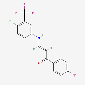 molecular formula C16H10ClF4NO B4872164 3-{[4-chloro-3-(trifluoromethyl)phenyl]amino}-1-(4-fluorophenyl)-2-propen-1-one 