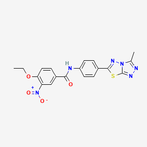 molecular formula C19H16N6O4S B4872177 4-ethoxy-N-[4-(3-methyl[1,2,4]triazolo[3,4-b][1,3,4]thiadiazol-6-yl)phenyl]-3-nitrobenzamide 