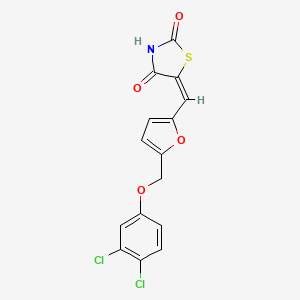 molecular formula C15H9Cl2NO4S B4872192 5-({5-[(3,4-dichlorophenoxy)methyl]-2-furyl}methylene)-1,3-thiazolidine-2,4-dione 