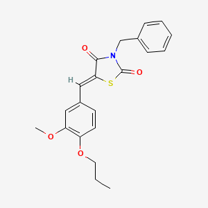 molecular formula C21H21NO4S B4872237 3-benzyl-5-(3-methoxy-4-propoxybenzylidene)-1,3-thiazolidine-2,4-dione 