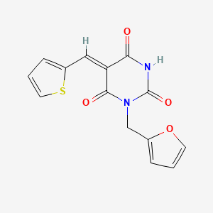 1-(2-furylmethyl)-5-(2-thienylmethylene)-2,4,6(1H,3H,5H)-pyrimidinetrione