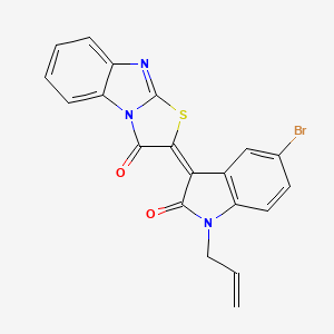 molecular formula C20H12BrN3O2S B4872276 2-(1-allyl-5-bromo-2-oxo-1,2-dihydro-3H-indol-3-ylidene)[1,3]thiazolo[3,2-a]benzimidazol-3(2H)-one 