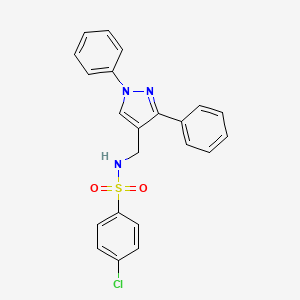 4-chloro-N-[(1,3-diphenyl-1H-pyrazol-4-yl)methyl]benzenesulfonamide