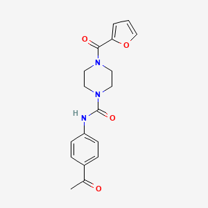 molecular formula C18H19N3O4 B4872296 N-(4-acetylphenyl)-4-(2-furoyl)-1-piperazinecarboxamide 