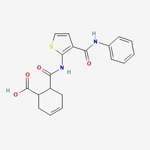 molecular formula C19H18N2O4S B4872310 6-({[3-(anilinocarbonyl)-2-thienyl]amino}carbonyl)-3-cyclohexene-1-carboxylic acid 