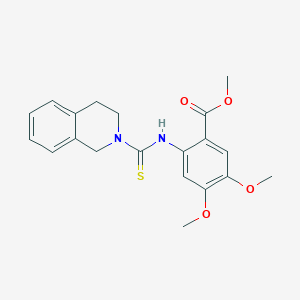 molecular formula C20H22N2O4S B4872313 methyl 2-[(3,4-dihydro-2(1H)-isoquinolinylcarbonothioyl)amino]-4,5-dimethoxybenzoate 