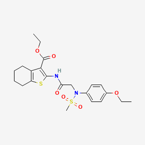 molecular formula C22H28N2O6S2 B4872316 ethyl 2-{[N-(4-ethoxyphenyl)-N-(methylsulfonyl)glycyl]amino}-4,5,6,7-tetrahydro-1-benzothiophene-3-carboxylate 