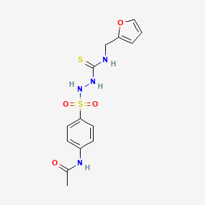 molecular formula C14H16N4O4S2 B4872332 N-{4-[(2-{[(2-furylmethyl)amino]carbonothioyl}hydrazino)sulfonyl]phenyl}acetamide 