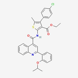 molecular formula C33H29ClN2O4S B4872355 ethyl 4-(4-chlorophenyl)-2-({[2-(2-isopropoxyphenyl)-4-quinolinyl]carbonyl}amino)-5-methyl-3-thiophenecarboxylate 