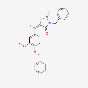 (5E)-3-benzyl-5-{3-methoxy-4-[(4-methylbenzyl)oxy]benzylidene}-2-thioxo-1,3-thiazolidin-4-one