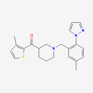 {1-[5-methyl-2-(1H-pyrazol-1-yl)benzyl]-3-piperidinyl}(3-methyl-2-thienyl)methanone