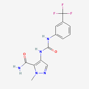 molecular formula C13H12F3N5O2 B4872411 1-methyl-4-[({[3-(trifluoromethyl)phenyl]amino}carbonyl)amino]-1H-pyrazole-5-carboxamide 