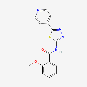 molecular formula C15H12N4O2S B4872424 2-methoxy-N-[5-(4-pyridinyl)-1,3,4-thiadiazol-2-yl]benzamide 