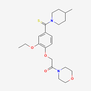 molecular formula C21H30N2O4S B4872432 4-({2-ethoxy-4-[(4-methyl-1-piperidinyl)carbonothioyl]phenoxy}acetyl)morpholine 