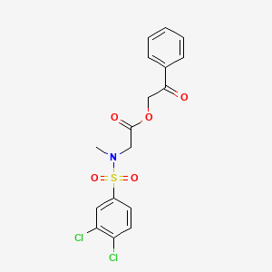 2-oxo-2-phenylethyl N-[(3,4-dichlorophenyl)sulfonyl]-N-methylglycinate