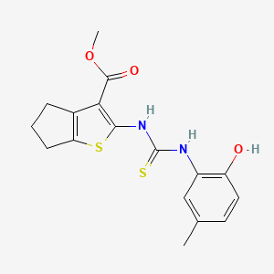 methyl 2-({[(2-hydroxy-5-methylphenyl)amino]carbonothioyl}amino)-5,6-dihydro-4H-cyclopenta[b]thiophene-3-carboxylate