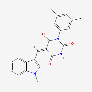 1-(3,5-dimethylphenyl)-5-[(1-methyl-1H-indol-3-yl)methylene]-2,4,6(1H,3H,5H)-pyrimidinetrione