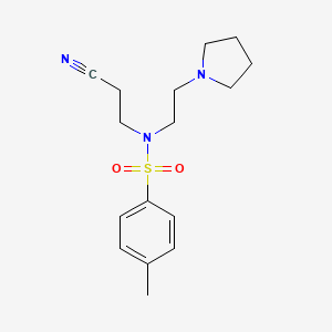 molecular formula C16H23N3O2S B4872524 N-(2-cyanoethyl)-4-methyl-N-[2-(1-pyrrolidinyl)ethyl]benzenesulfonamide 