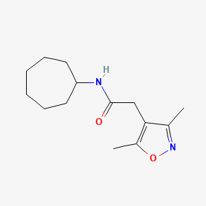 N-cycloheptyl-2-(3,5-dimethyl-4-isoxazolyl)acetamide