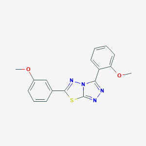 molecular formula C17H14N4O2S B487257 3-(2-Methoxyphenyl)-6-(3-methoxyphenyl)[1,2,4]triazolo[3,4-b][1,3,4]thiadiazole CAS No. 586990-65-0