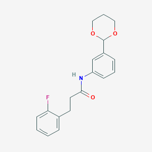 N-[3-(1,3-dioxan-2-yl)phenyl]-3-(2-fluorophenyl)propanamide