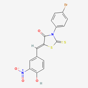 molecular formula C16H9BrN2O4S2 B4872616 3-(4-bromophenyl)-5-(4-hydroxy-3-nitrobenzylidene)-2-thioxo-1,3-thiazolidin-4-one 