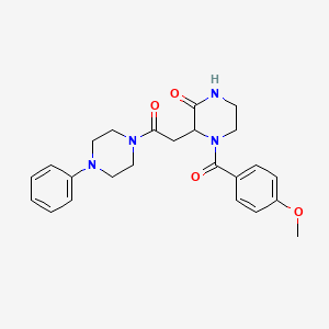 4-(4-methoxybenzoyl)-3-[2-oxo-2-(4-phenyl-1-piperazinyl)ethyl]-2-piperazinone