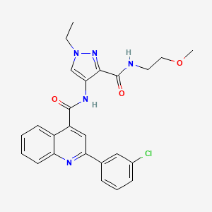 2-(3-chlorophenyl)-N-(1-ethyl-3-{[(2-methoxyethyl)amino]carbonyl}-1H-pyrazol-4-yl)-4-quinolinecarboxamide