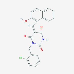 molecular formula C23H17ClN2O4 B4872653 1-(2-chlorobenzyl)-5-[(2-methoxy-1-naphthyl)methylene]-2,4,6(1H,3H,5H)-pyrimidinetrione 