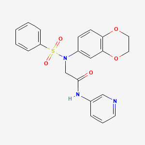 N~2~-(2,3-dihydro-1,4-benzodioxin-6-yl)-N~2~-(phenylsulfonyl)-N~1~-3-pyridinylglycinamide