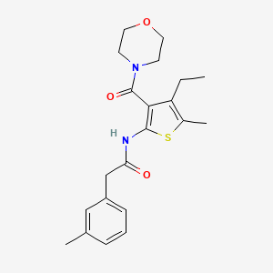 molecular formula C21H26N2O3S B4872683 N-[4-ethyl-5-methyl-3-(4-morpholinylcarbonyl)-2-thienyl]-2-(3-methylphenyl)acetamide 