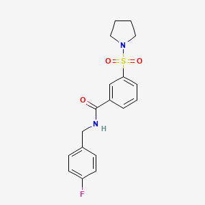 molecular formula C18H19FN2O3S B4872685 N-(4-fluorobenzyl)-3-(1-pyrrolidinylsulfonyl)benzamide 