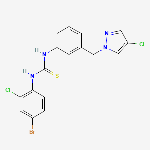 molecular formula C17H13BrCl2N4S B4872690 N-(4-bromo-2-chlorophenyl)-N'-{3-[(4-chloro-1H-pyrazol-1-yl)methyl]phenyl}thiourea 