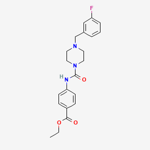 molecular formula C21H24FN3O3 B4872706 ethyl 4-({[4-(3-fluorobenzyl)-1-piperazinyl]carbonyl}amino)benzoate 