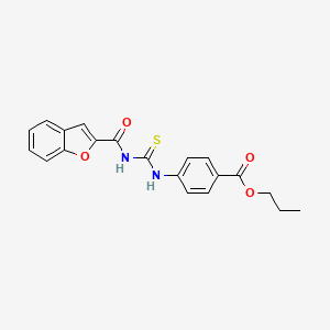 molecular formula C20H18N2O4S B4872713 propyl 4-({[(1-benzofuran-2-ylcarbonyl)amino]carbonothioyl}amino)benzoate 