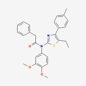 molecular formula C28H28N2O3S B4872743 N-(3,4-dimethoxyphenyl)-N-[5-ethyl-4-(4-methylphenyl)-1,3-thiazol-2-yl]-2-phenylacetamide 